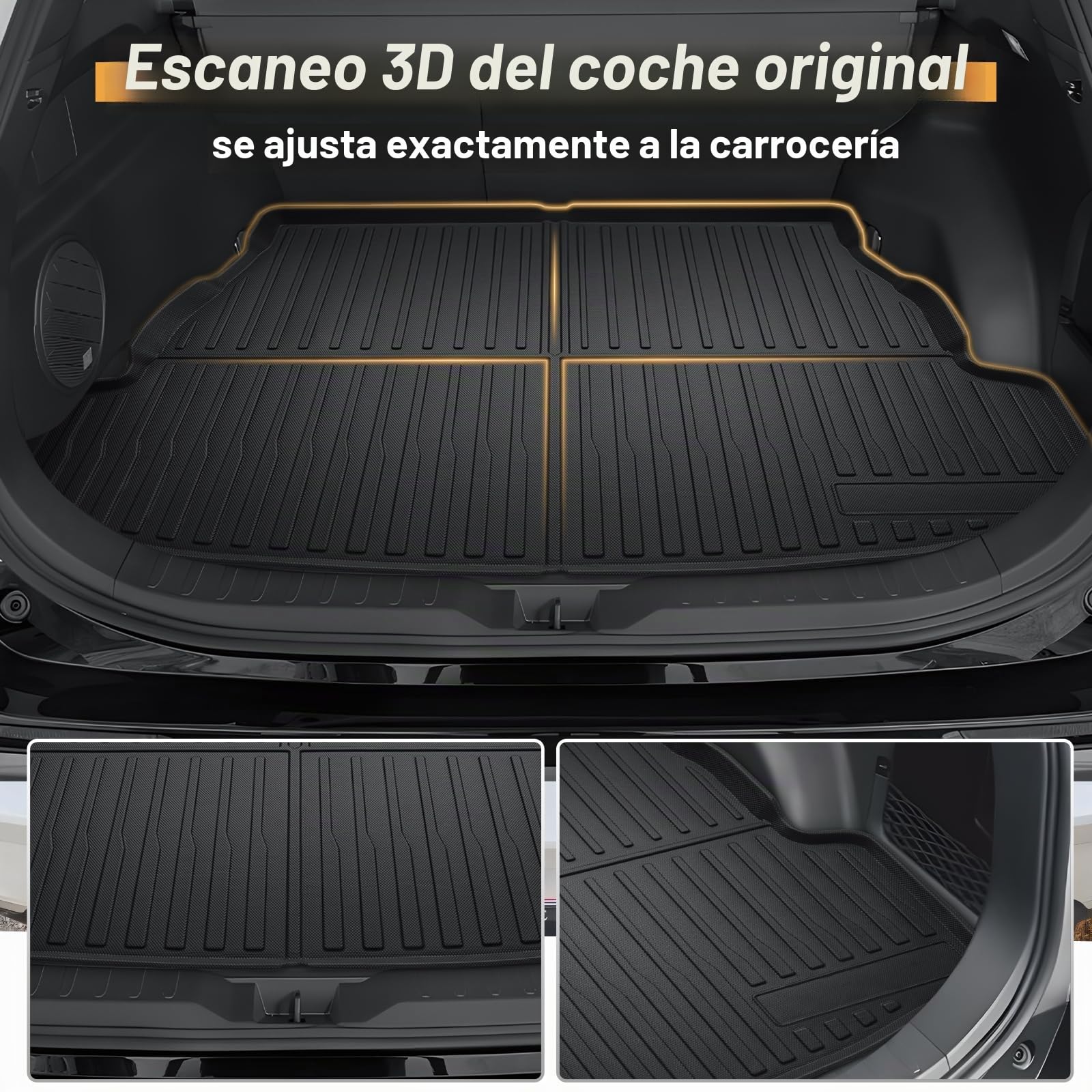 ECOZEN 3D Alfombrilla Maleter Toyota RAV4 XA50/Hybrid/PHEV/GR 2019-2025 TPE Alfombrilla de Goma para Maletero Impermeable Antideslizante Borde Alto Todo Clima Alfombrilla Maletero Toyota RAV4