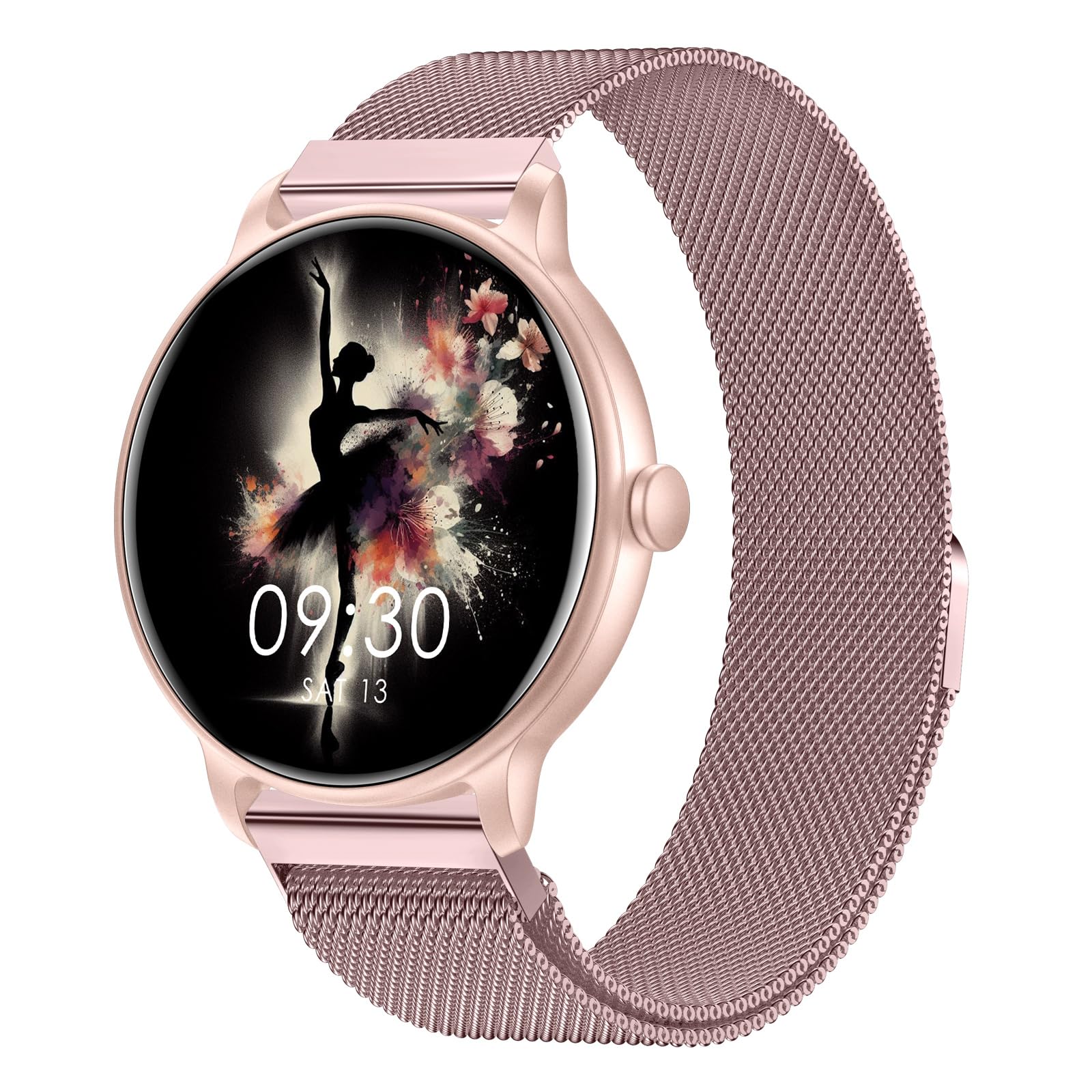 AcclaFit Smartwatch Uomo Donna con Chiamate Bluetooth, Orologio Fitness Rotondo da 1,38" con 147+ Modalità Sportive, Cardiofrequenzimetro, Sonno, IP68 Impermeabile, Compatibile con Android iOS