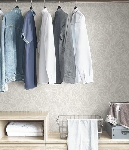 Miniatura 4 de NuWallpaper x Scott Living SLS3976 - Papel tapiz autoadhesivo de Borneo, color blanco