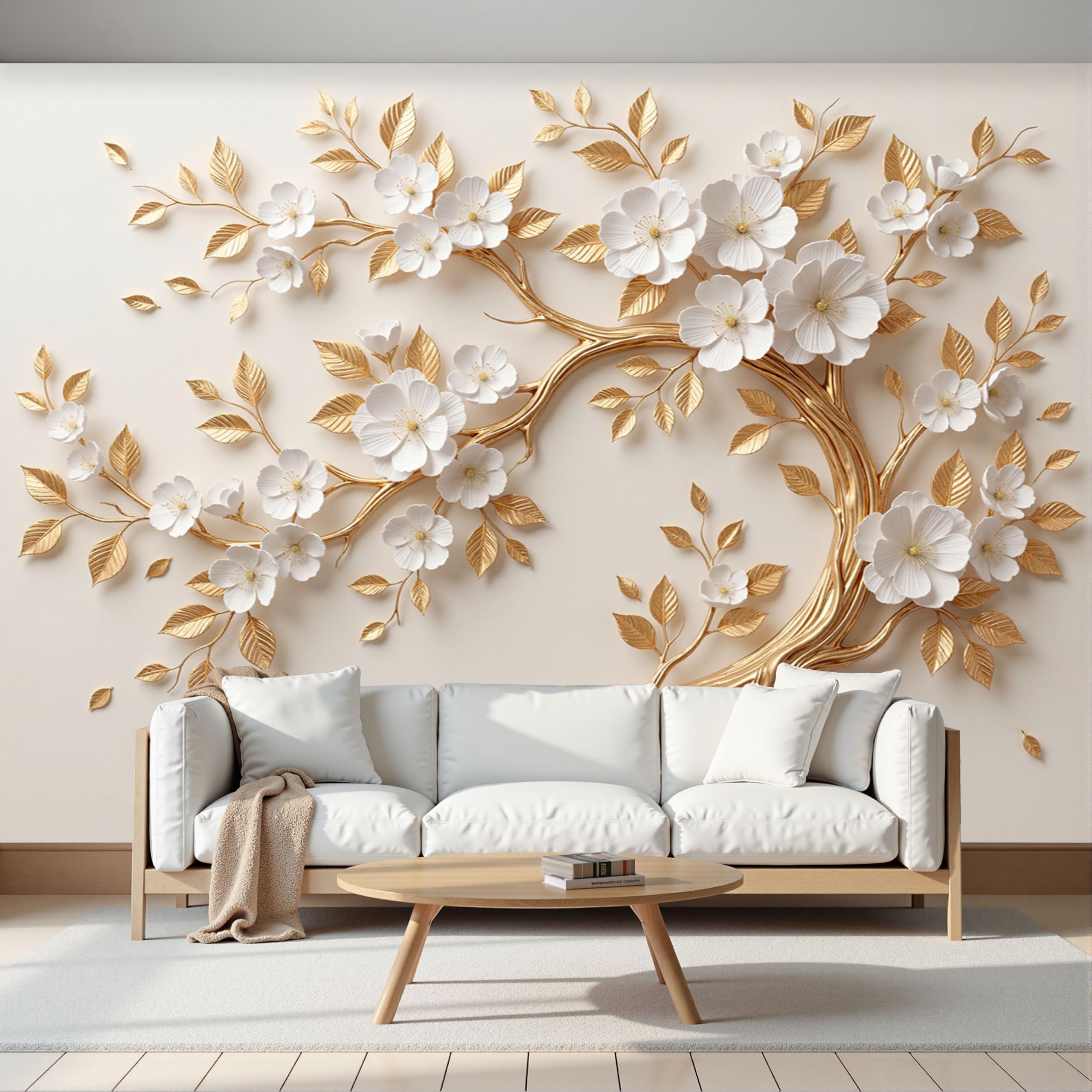 Tapisserie fleurs de cerisier oniriques pour chambre d'enfant
