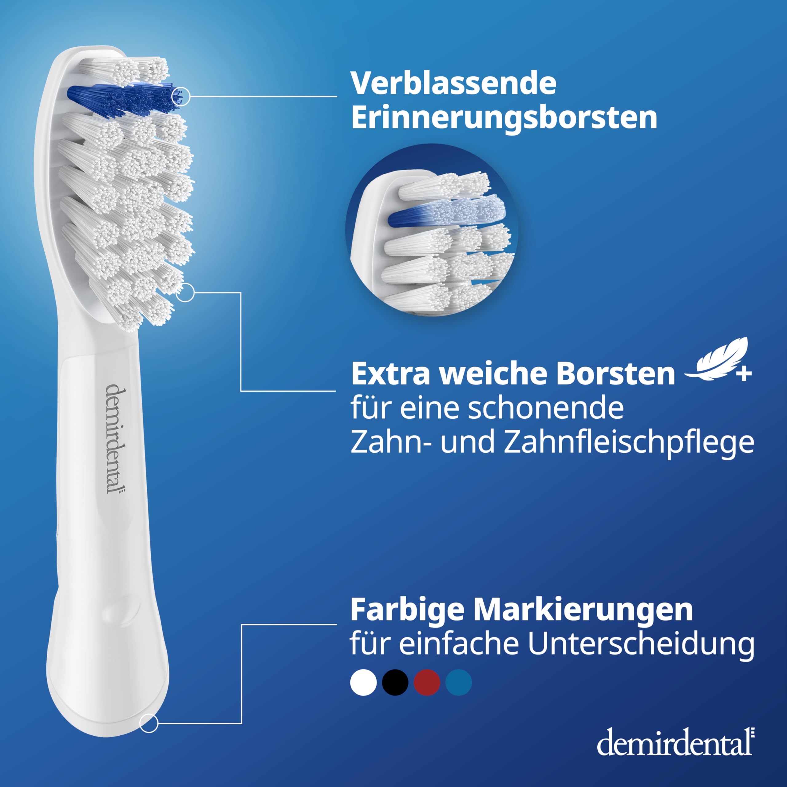 Extra Sensitive Aufsteckbürsten von demirdental für Oral-B Pulsonic Aufsteckbürsten Sensitive Plus, Ersatzbürsten für sehr empfindliche Zähne, 10 Stück (Packung mit 2)
