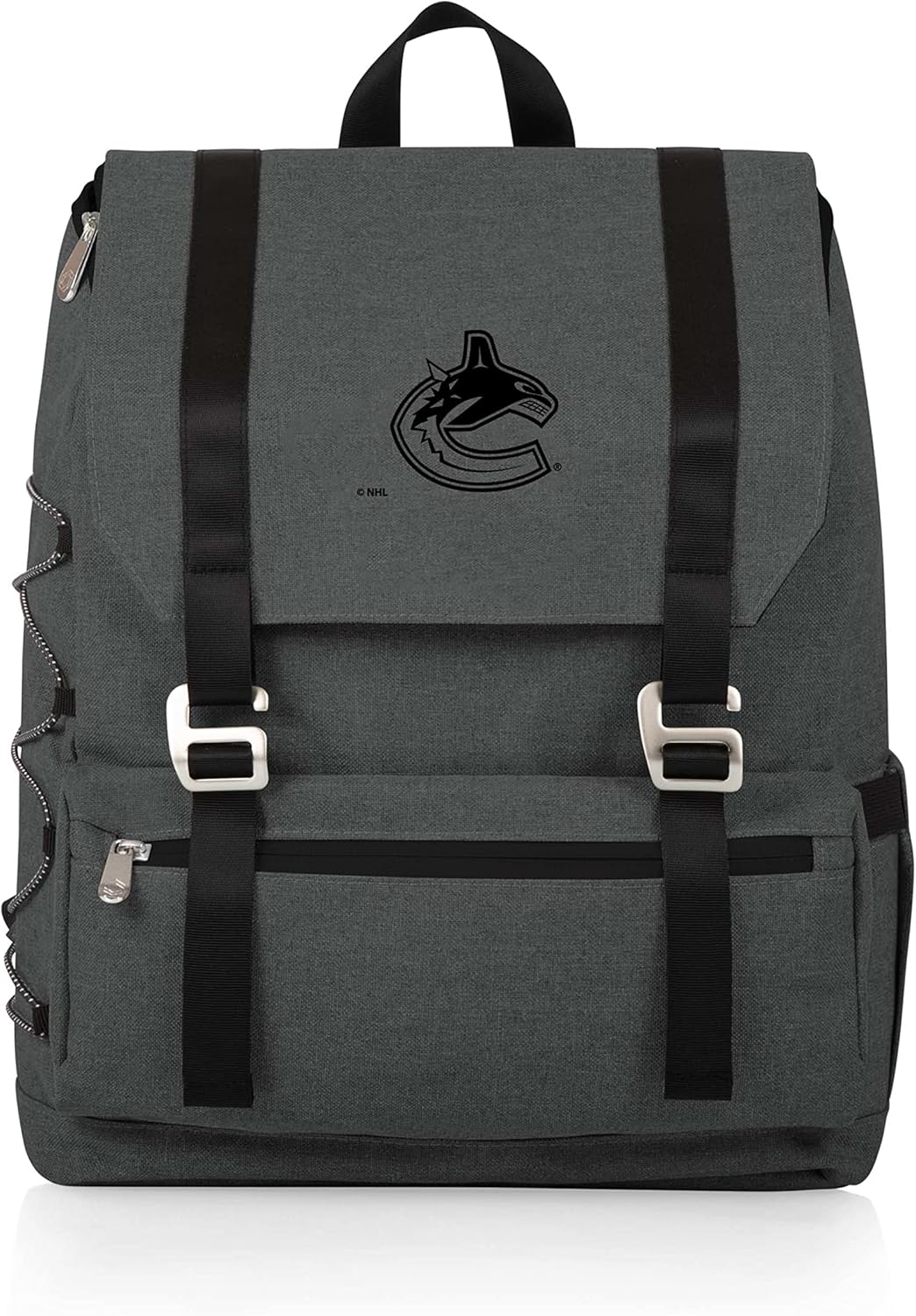 PICNIC TIME NHL Vancouver Canucks OTG Traverse Backpack Cooler, Soft Cooler Backpack, Hiking Backpack, (Heathered Gray)