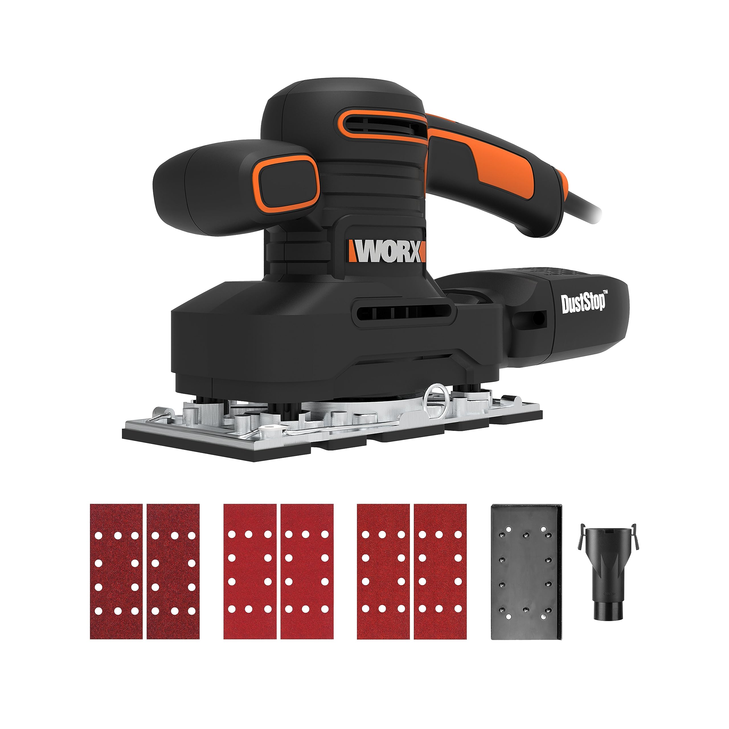 Worx 250W Electric Corded Finishing Sander With Accessories