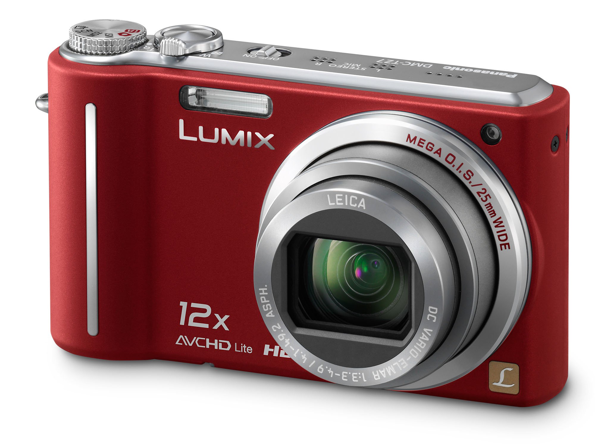 Panasonic Lumix TZ7 Digital Camera - Red (10.1MP, 12x Optical Zoom