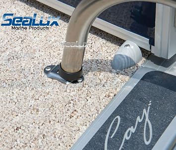 SeaLux Stainless Steel Surface Mounting Sockets/Brackets for Removable Folding Transom Ladders/Pontoon/Gunwale Mount Ladders