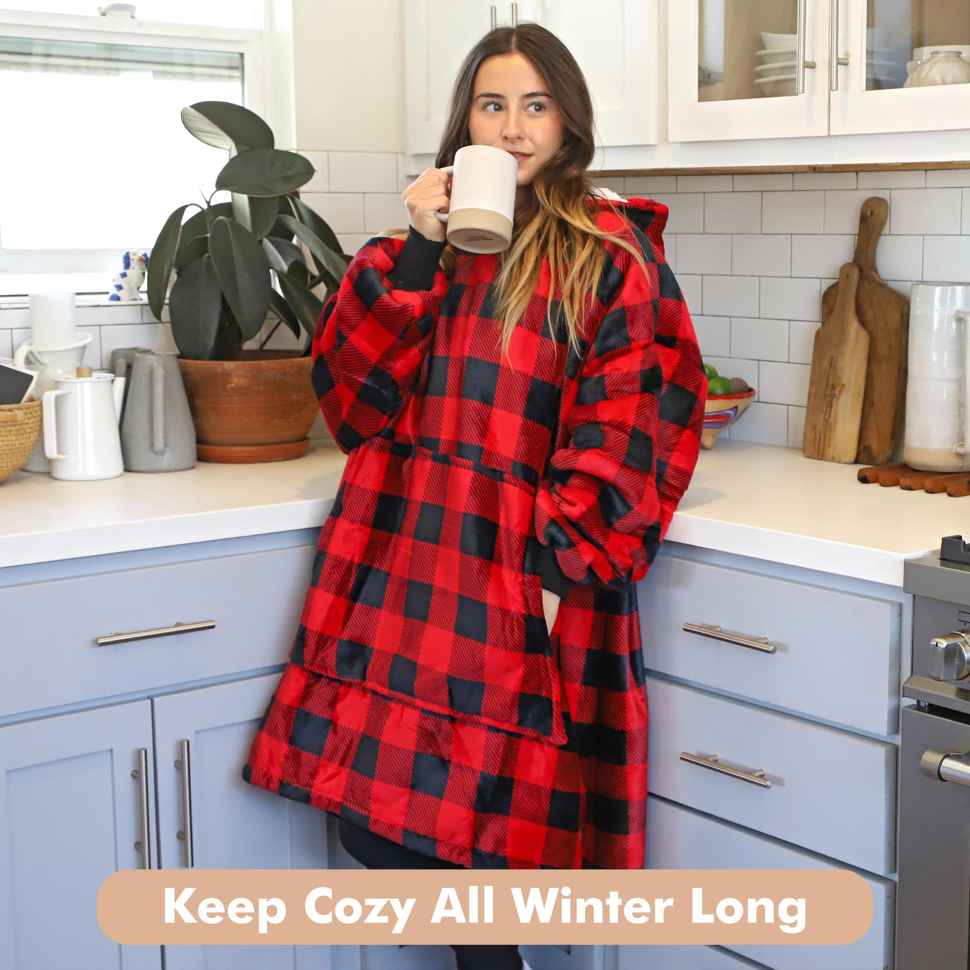 Catalonia Classy Coperta indossabile con cappuccio, calda coperta
