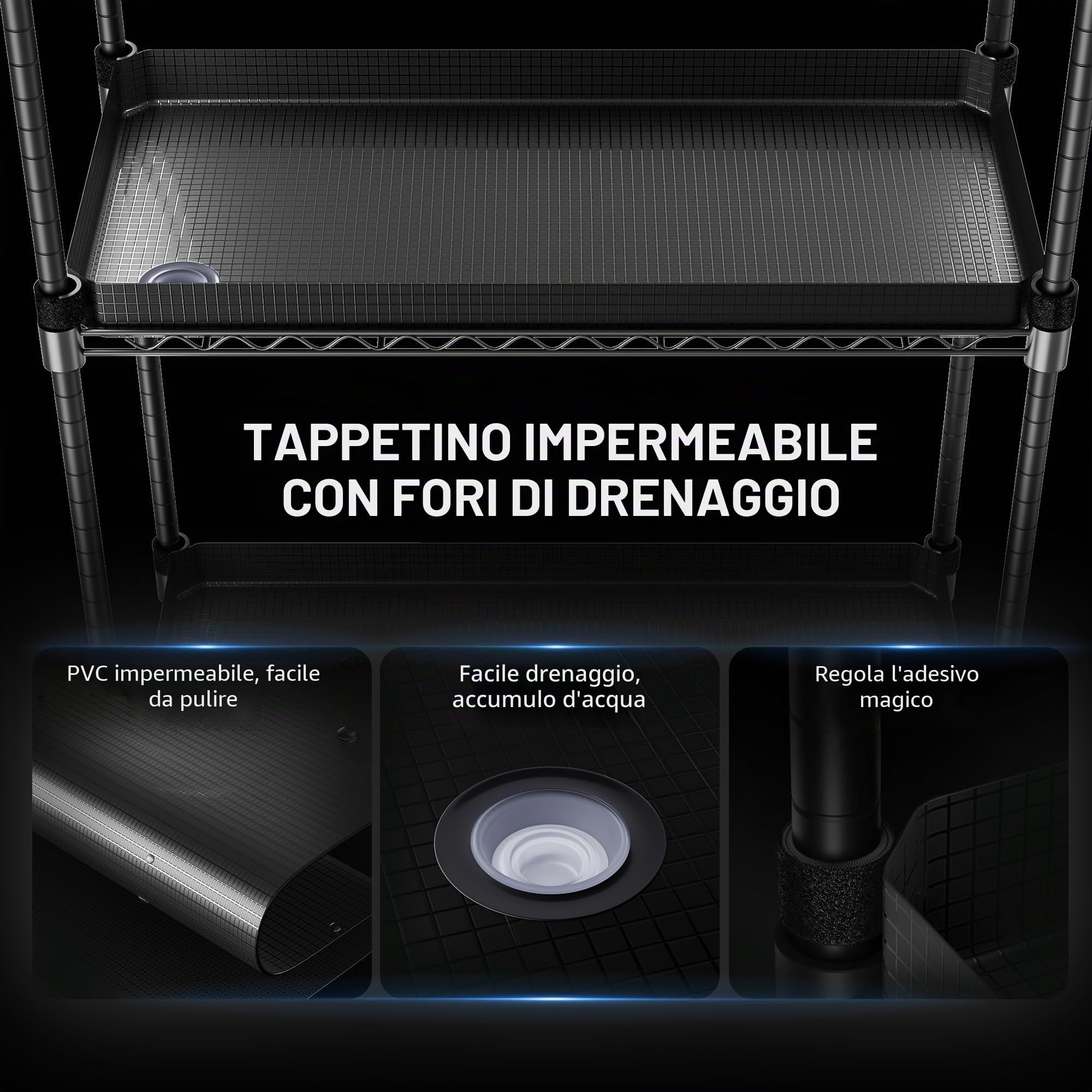 Spider Farmer Mensola per Piante a 4 Livelli, Mini Serra per Interni con 6 Luci LED a Spettro Completo da 30 cm e Tenda, per Avvio di Semi e Crescita Multi Piante 41Lx30Dx119A