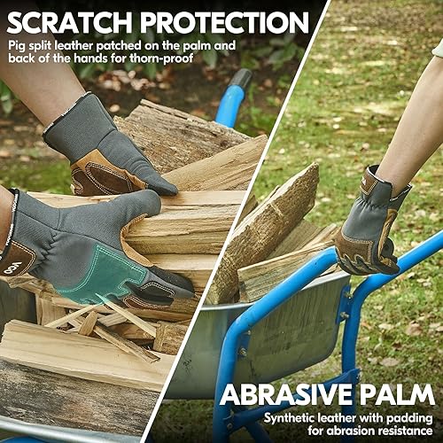 Miniatura 3 de Vgo Guantes de jardinería de invierno para hombre guantes de trabajo de seguridad 320F32F a prueba de pinchazos a prueba de espinas pantalla táctil