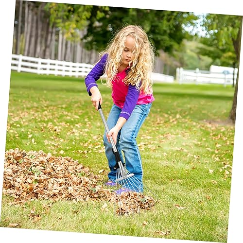 Miniatura 4 de TOYANDONA Rastrillo de jardín para hojas de jardín, rastrillo de hojas de jardín, rastrillo de hojas plegable telescópico ajustable, rastrillo de