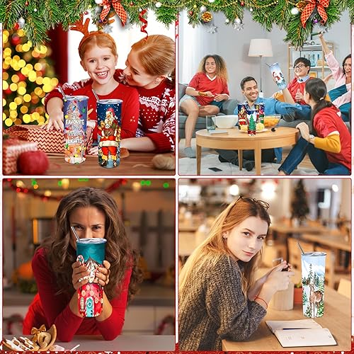 Miniatura 5 de Regalos de Navidad para mujeres y hombres, 10 vasos de acero inoxidable de Navidad a granel de 20 onzas, regalos de agradecimiento de Navidad para