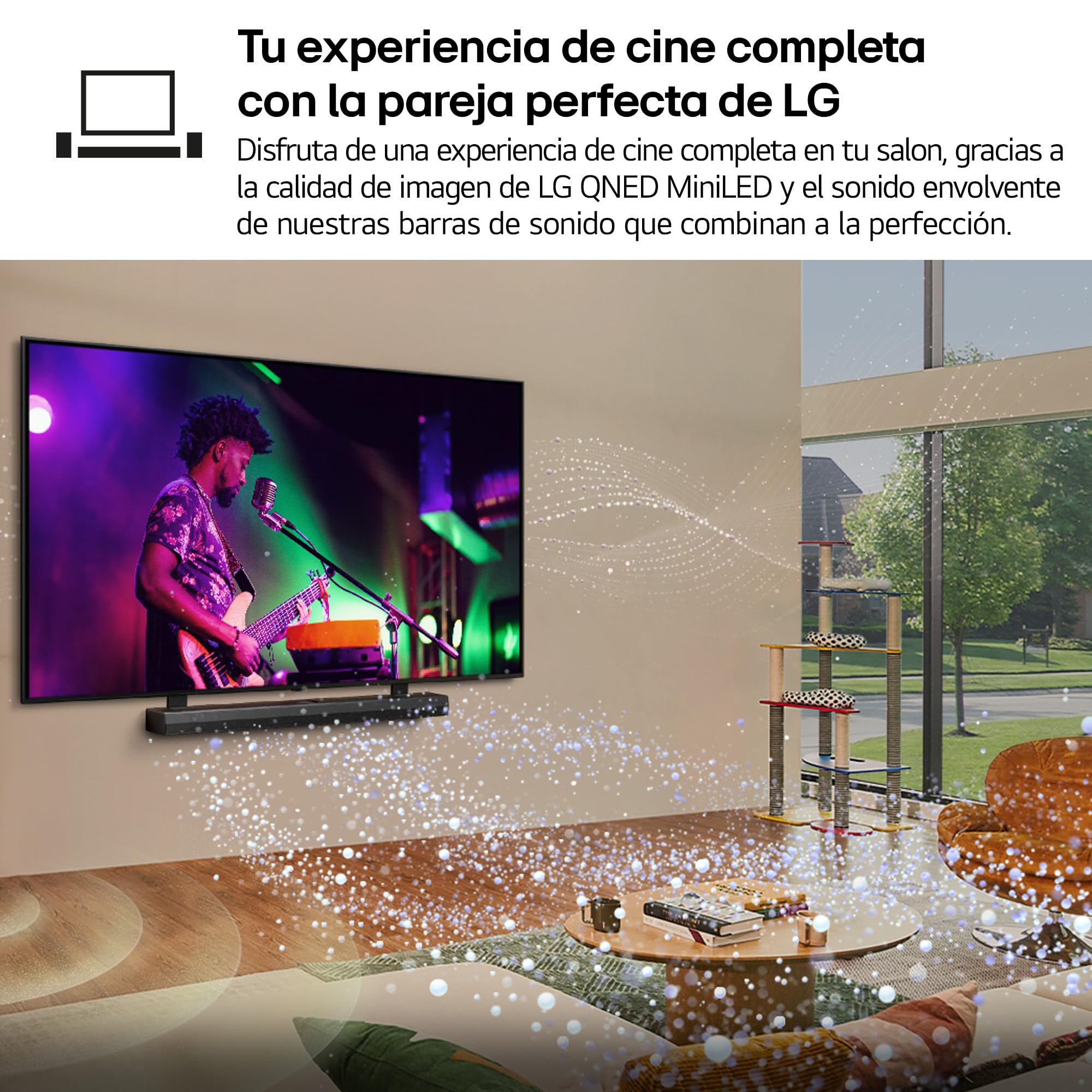 LG 85QNED93A6A - TV 85", 4K QNED EVO, Smart TV, WebOS 25, Procesador Potente e Inteligente, MiniLED AI, Super Upscaling, Dolby Vision y Atmos, Alexa/Google Assistant, Negro