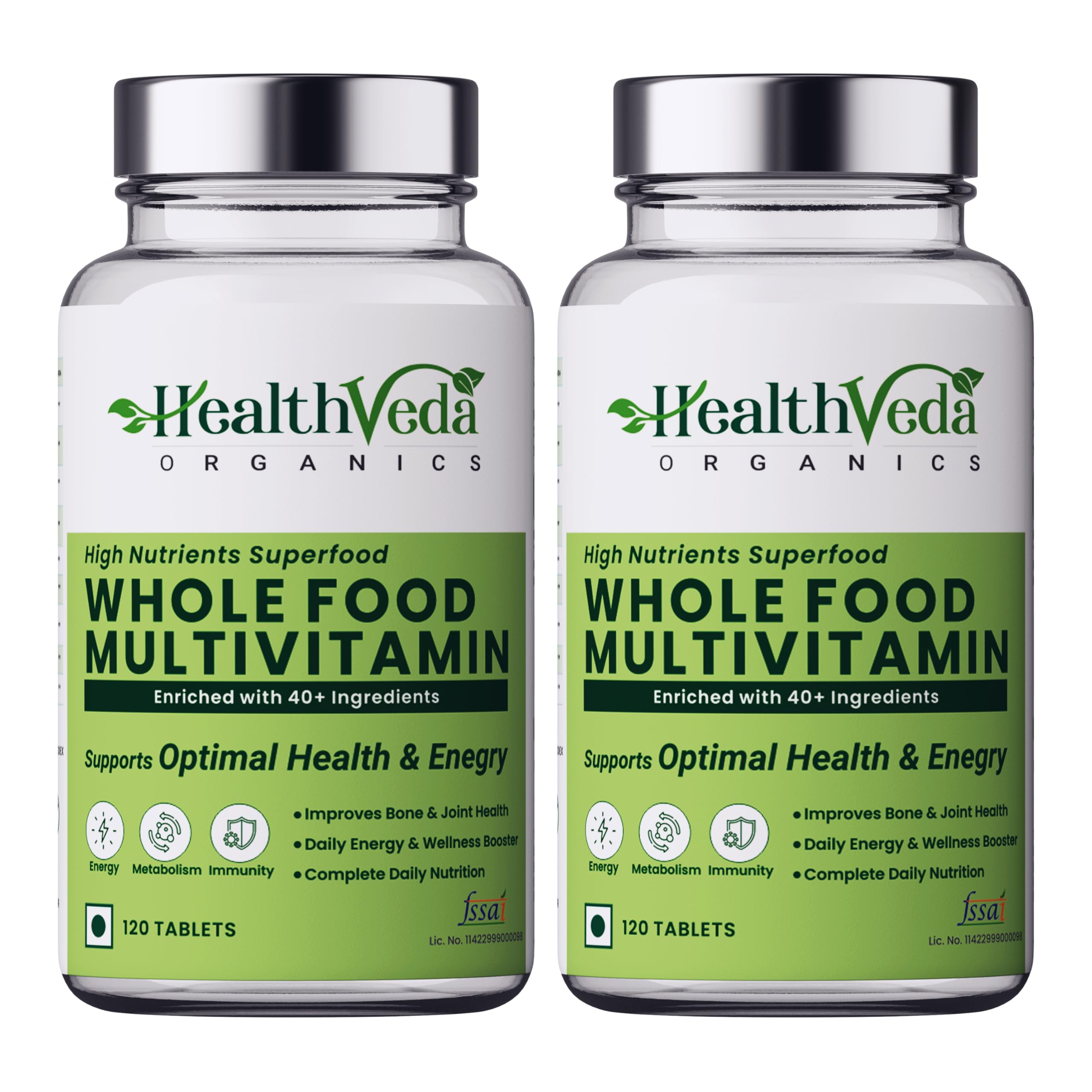 Health Veda Organics Whole Food Multivitamin with Natural Vitamins & Minerals I 240 Veg Tablets I Best for Energy, Brain, Heart & Eye Health I For both Men & Women (Pack of 2) (B0C3M6V9LK) Amazon Price History, Amazon Price Tracker