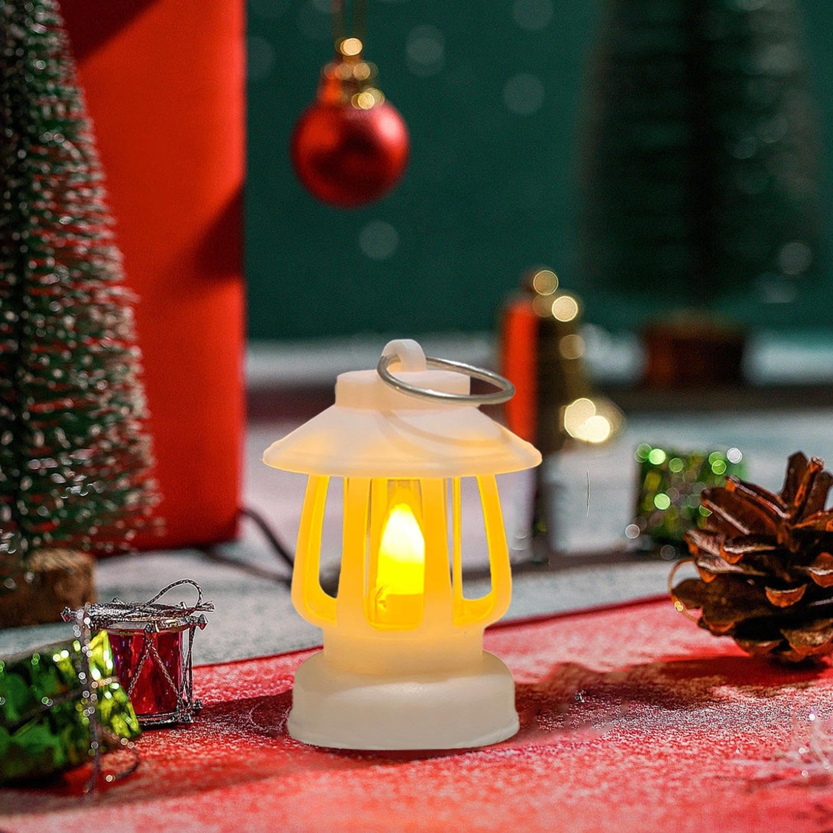 Mini lampiony retro ze świecą LED, 12 szt., wiszące lampy w stylu vintage, huragan, do dekoracji stołu, idealne na urodziny i wesele, przyjęcie, dekoracja stołu