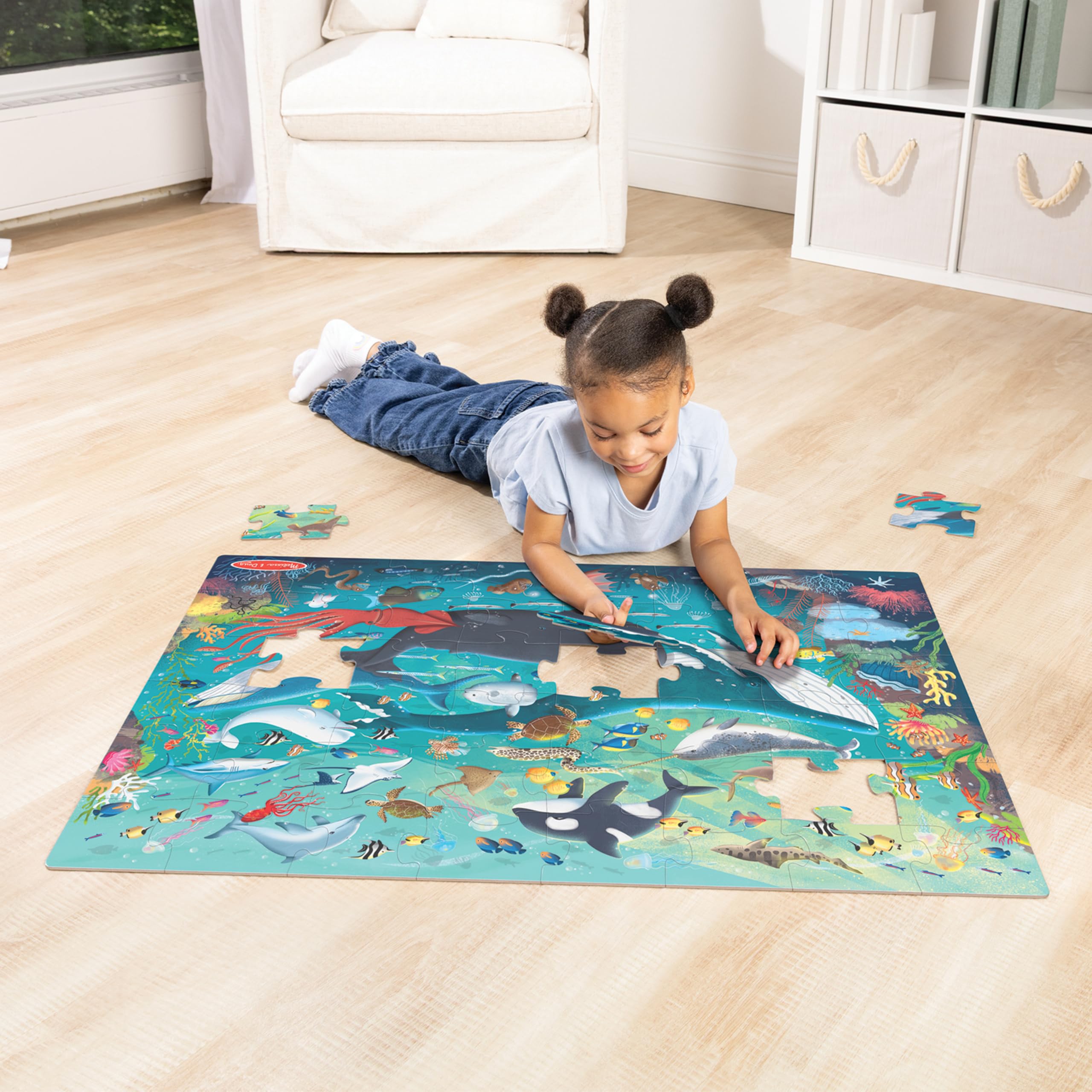 Melissa & Doug ¡Nuevo! Rompecabezas de piso submarino de 48 piezas