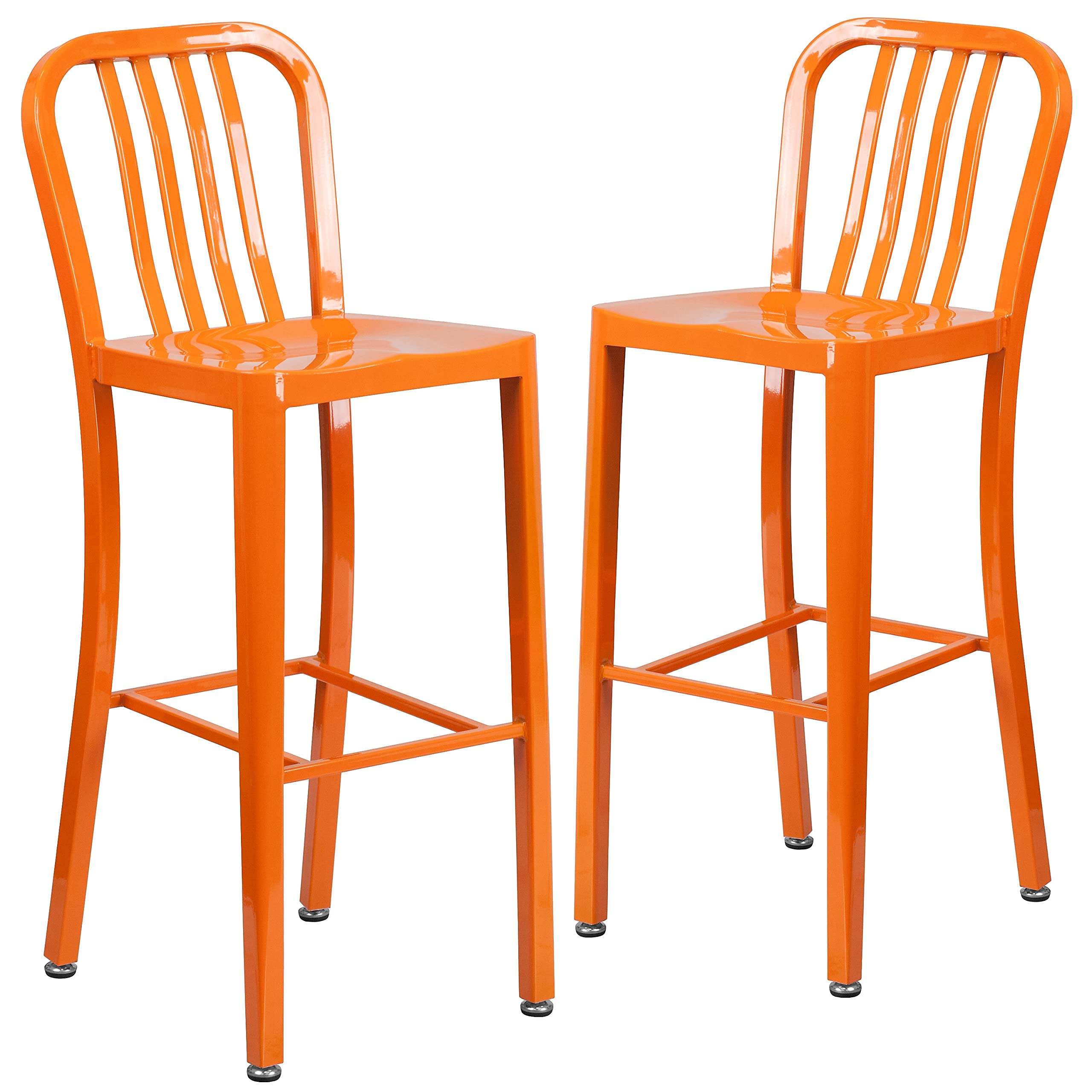Flash Furniture Orange / Set of 2 / Barstool Stools & Bar Chairs