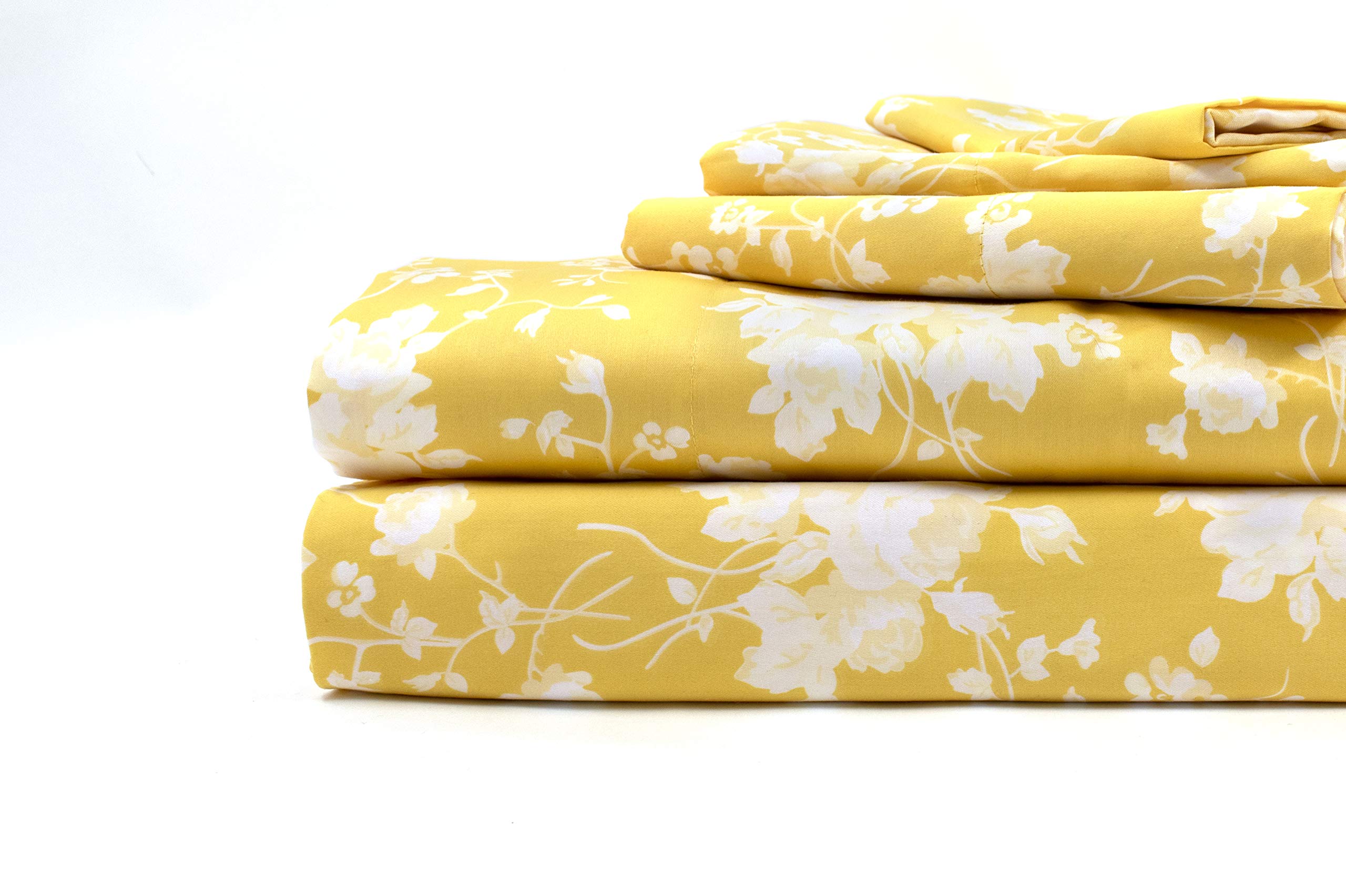Vila Vaste Spring Garden Floral Honey King Sheet Set