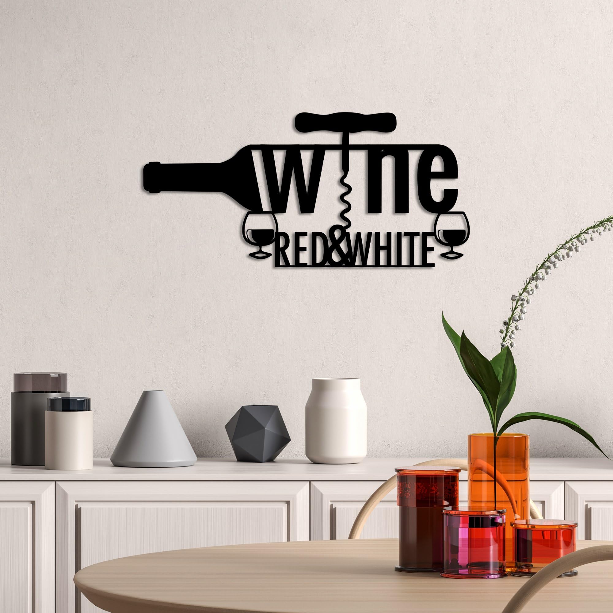 Stylish Black Decorative Metal Wall Accessory, 58 x 27 cm, 100% Metal, 1.5 mm Thickness, Lightweight and Durable, Perfect for Home Decor