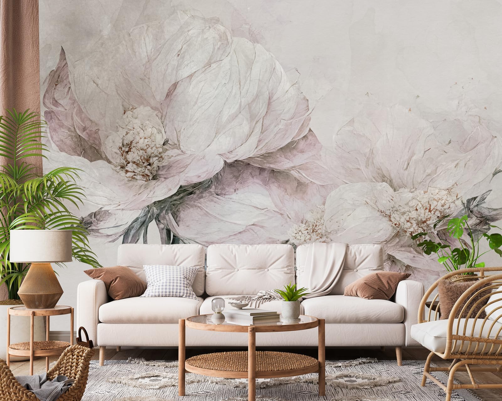 Muralo - Tapeta 3D z włókniny - fototapeta z efektem 3D - tapeta do salonu, sypialni, tapeta ścienna - fototapeta - kwiaty w stylu vintage - szer. 225 cm x wys. 150 cm