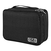 AiQInu Organizer Cavi Borsa da Viaggio Organizzatore Cavi 3 Strati Resistente All’acqua Portatile Porta Cavi Organizer per Caricatore, Chiavetta USB, Auricolare, Power Bank, Hard Disk, Scheda SD