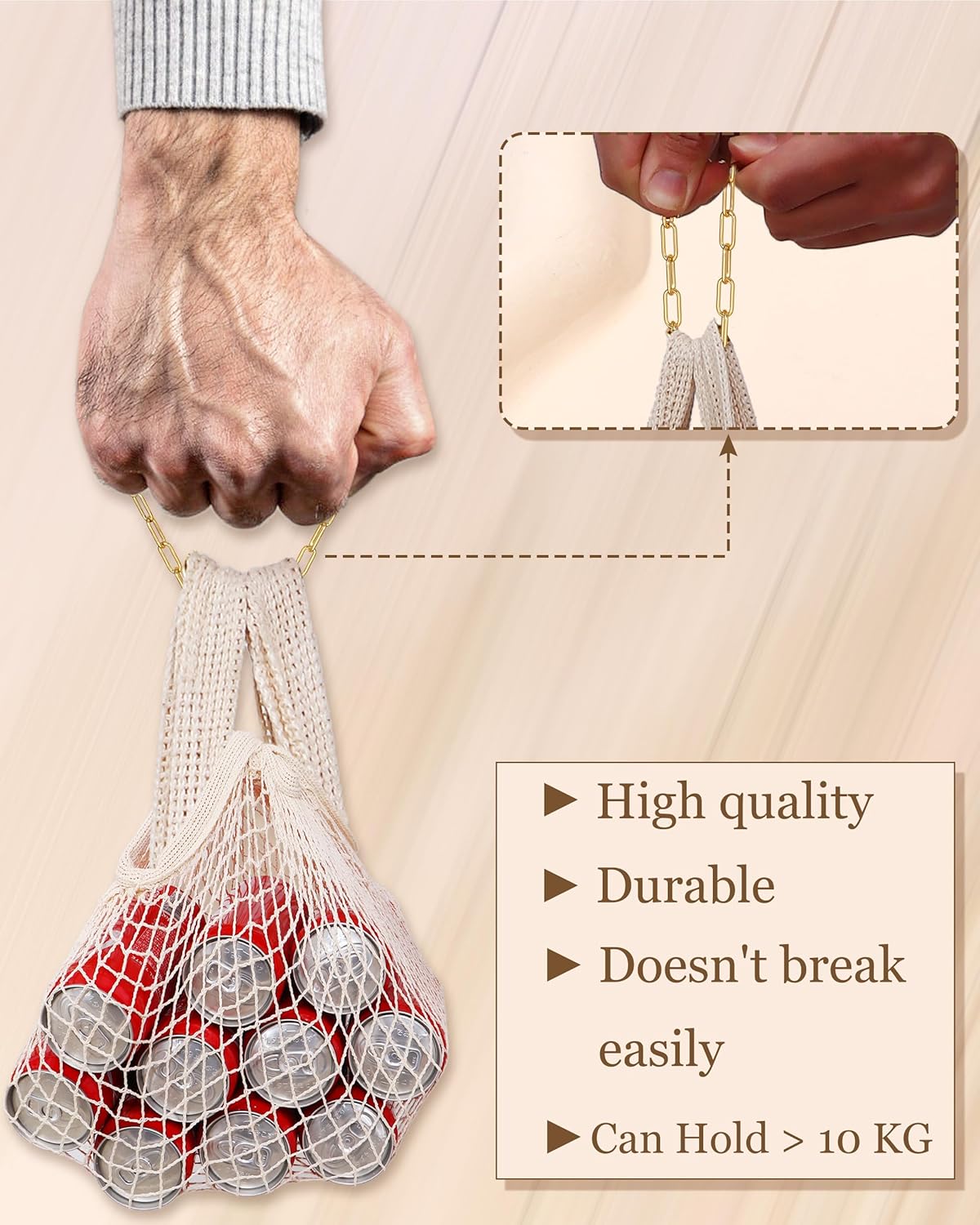 TEN MIRO 18k Chunky Gold Necklace for Women Sweatproof, Non Tarnish Chunky Cross Necklaces Thick Gold Layering Hammered Bold Necklace Stacks Toggle Necklaces for Women - Image 3