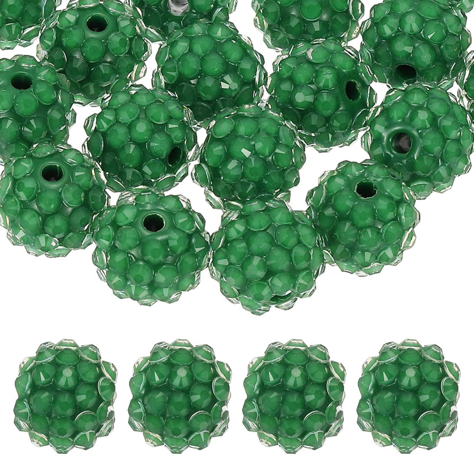 Perles de strass 14mm vert anti-ternissement pour réparer et créer vos bijoux et stylos