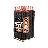 Vista 35 de Xpose Safety Conos de tráfico naranjas de 18 pulgadas, resistentes, 3 libras con collar de 6 pulgadas, 1 paquete de conos de seguridad de plástico