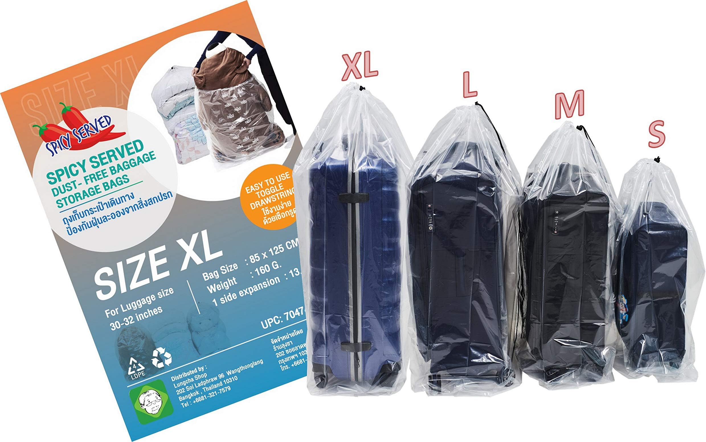 4 pieces of Dust Cover Big Plastic Drawstring Bags Multi-Purpose for Storage and Keeping Luggage, Big Dolls, Blankets, Pillows, Suitcase Good for Household Organizing Reusable (XL (85x125 cm))