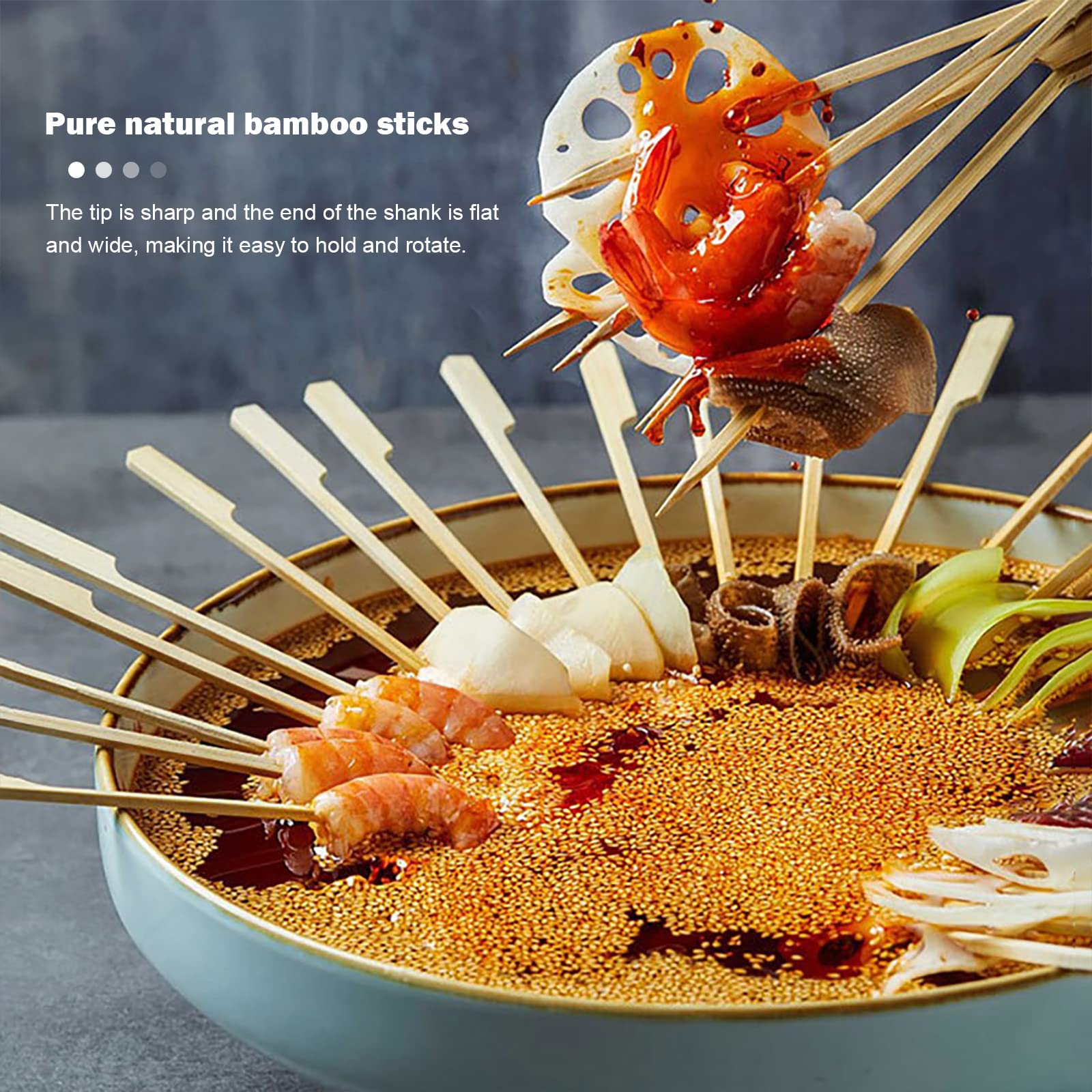 Spiedini Di Bambù Decorativi Per Pasqua - 100 Pezzi Con Coniglietto E Uova - Foto 2