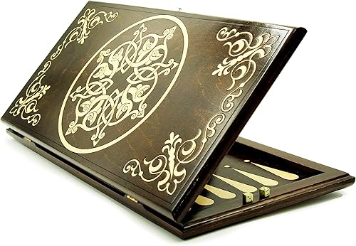 Miniatura 7 de WOODEN BACKGAMMON BOARD GAME Nardi Nardy checkers chess carving Engraving Ornament hand made gift wood, plywood table game
