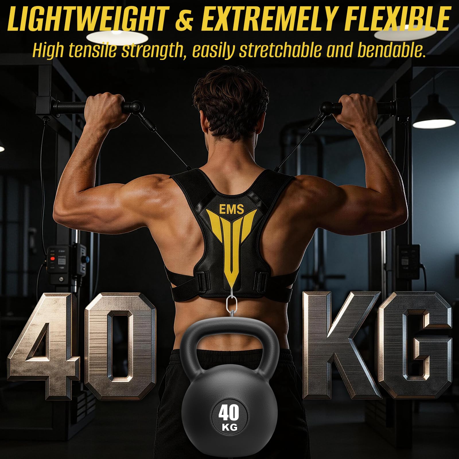 Électrostimulateur Musculaire pour Cou et Dos, EMS Masseur Dos et Cervicales avec Télécommande, 30 Niveaux & 10 Modes, Sangle Electrostimulation pour Cou Dos, Entraîneur Cou EMS pour Hommes et Femmes