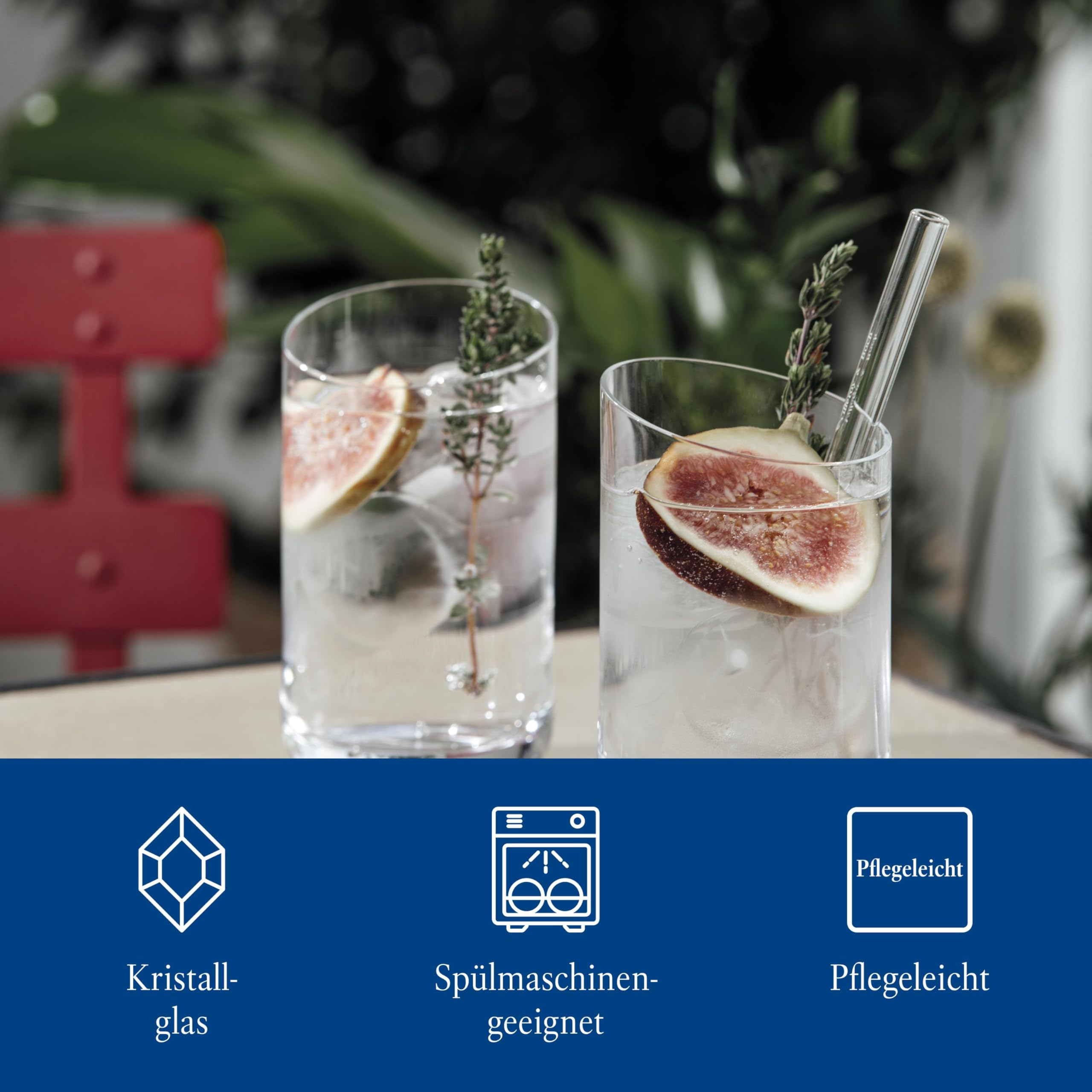 Villeroy & Boch -Purismo Bar, szklane słomki do picia małe, zestaw 4-częściowy, 15 cm, szkło kryształowe, 11-3786-7911, przezroczyste