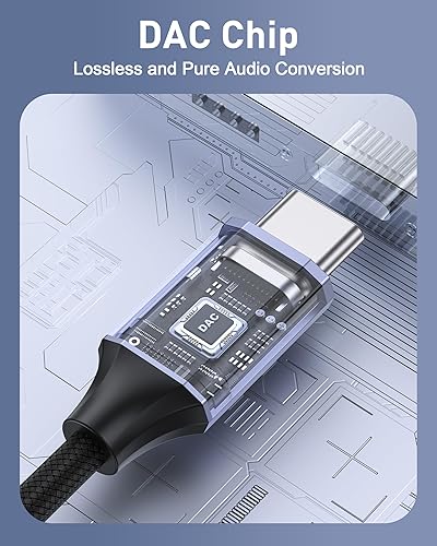 Miniatura 10 de BENFEI Adaptador USB tipo C a conector de auriculares hembra de 0.138 in, cable USB C a audio auxiliar compatible con iPhone 15 ProMax, MacBook