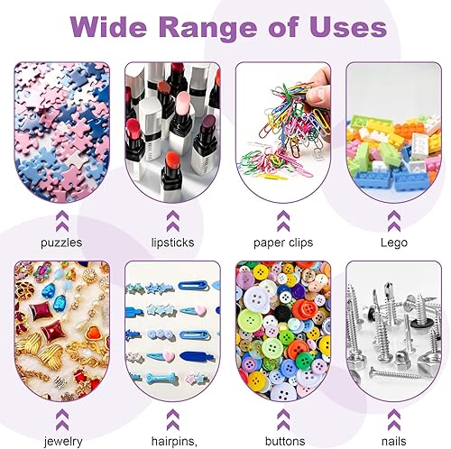 Miniatura 10 de testyu 12 recipientes pequeños de almacenamiento con tapas, 4.3 x 2.3 x 1.5 pulgadas, caja de plástico apilable pequeña, colorida caja de