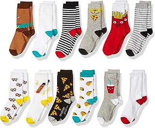 Amazon Brand - Spotted Zebra Kids' 12-Pack Crew Socks