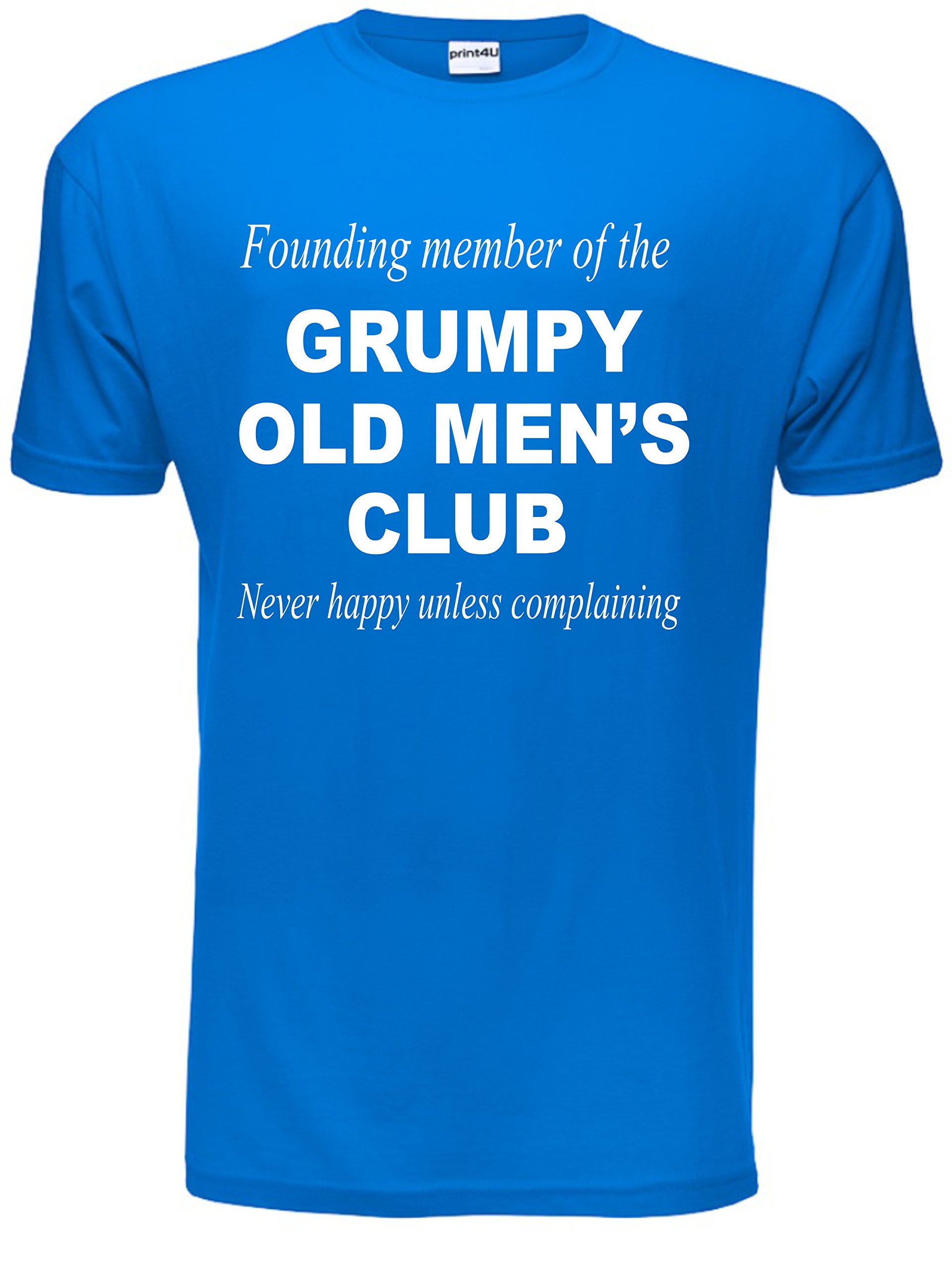 Print4u Men's Blue Grumpy Old Club Funny Gift T-Shirt Large