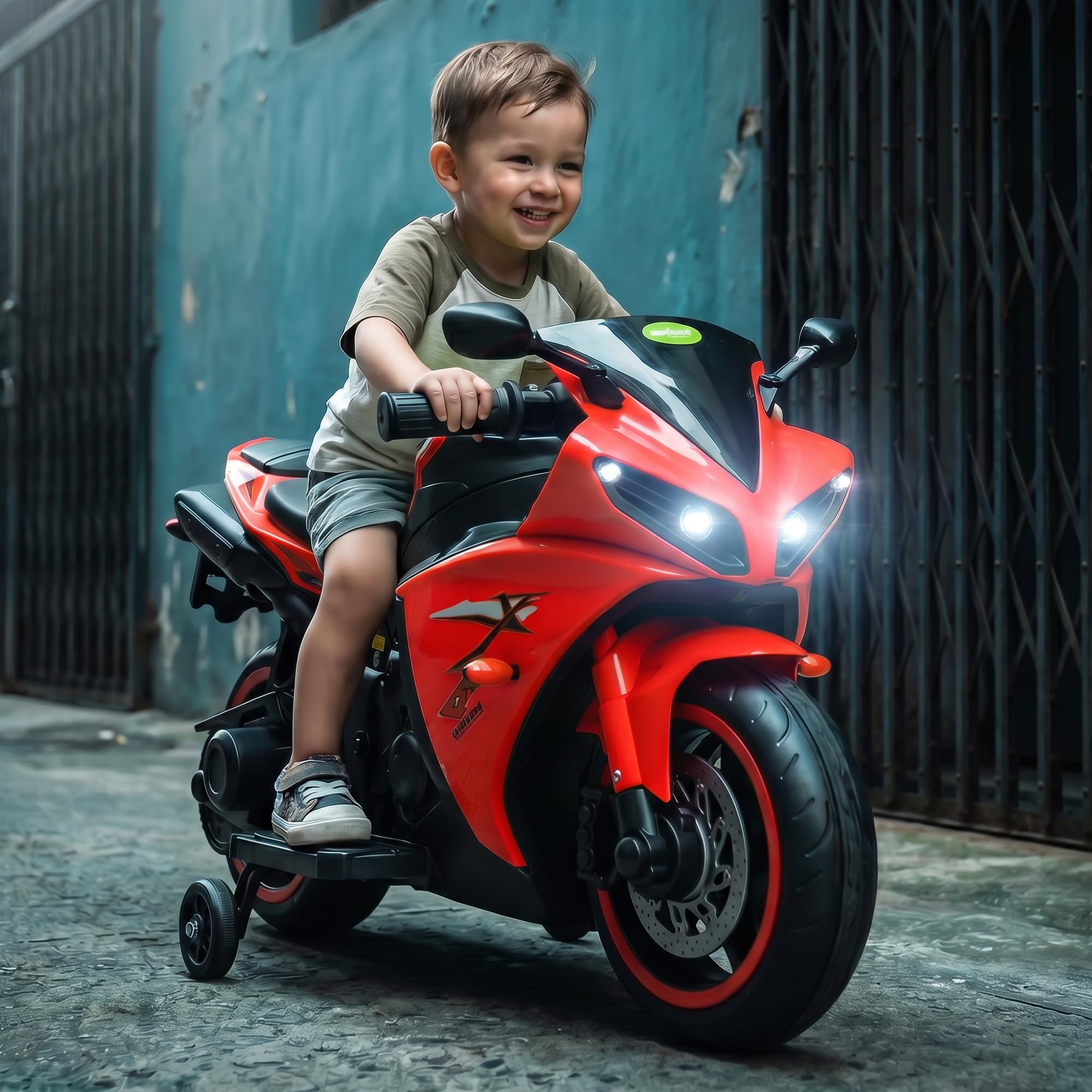 Baybee R7 Baby Electric Bike for Kids with Foot Acceleration | Rechargeable Ride on Baby Bike with LED Lights & Music | Toddler Battery Operated Bike for Kids to Drive 1 to 3 Years Boys Girls (Red)-image-24