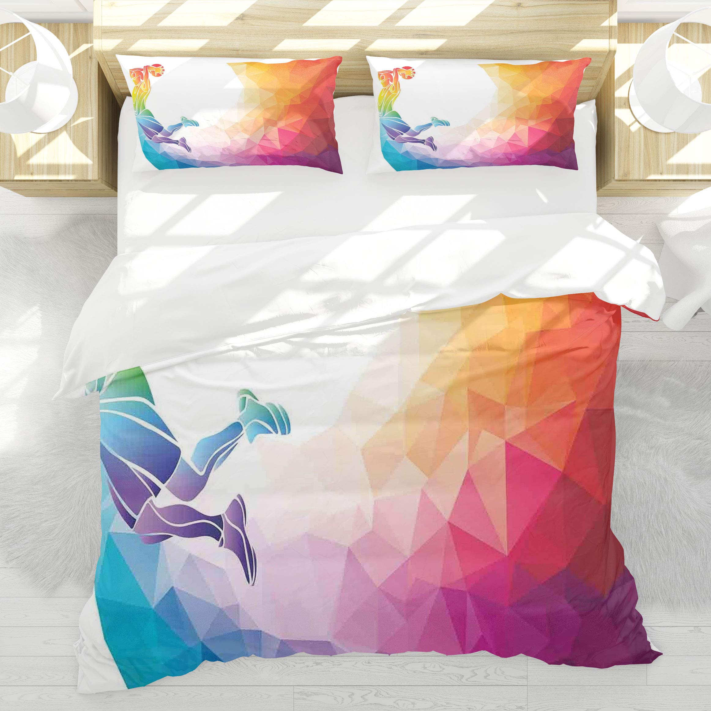 Housse de couette basket-ball grand lit pour remplacer un linge de lit terne et sans style