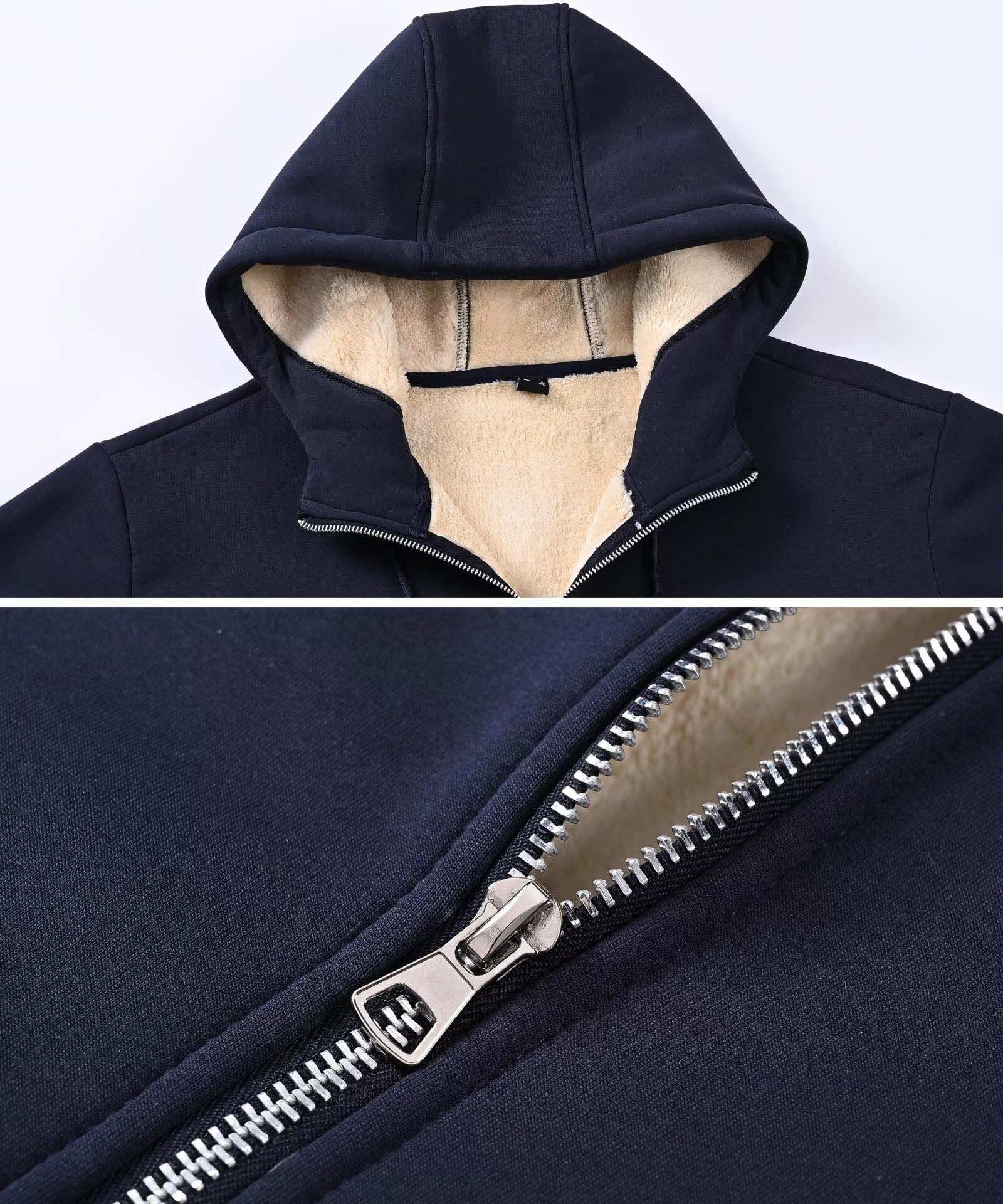 Felpa Uomo con Zip Giacca Invernale Sherpa