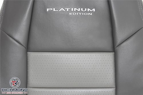 Miniatura 7 de Richmond Auto Upholstery - Funda de asiento de cuero para el lado del conductor, color gris (compatible con Ford F250 Platinum Edition 2001)