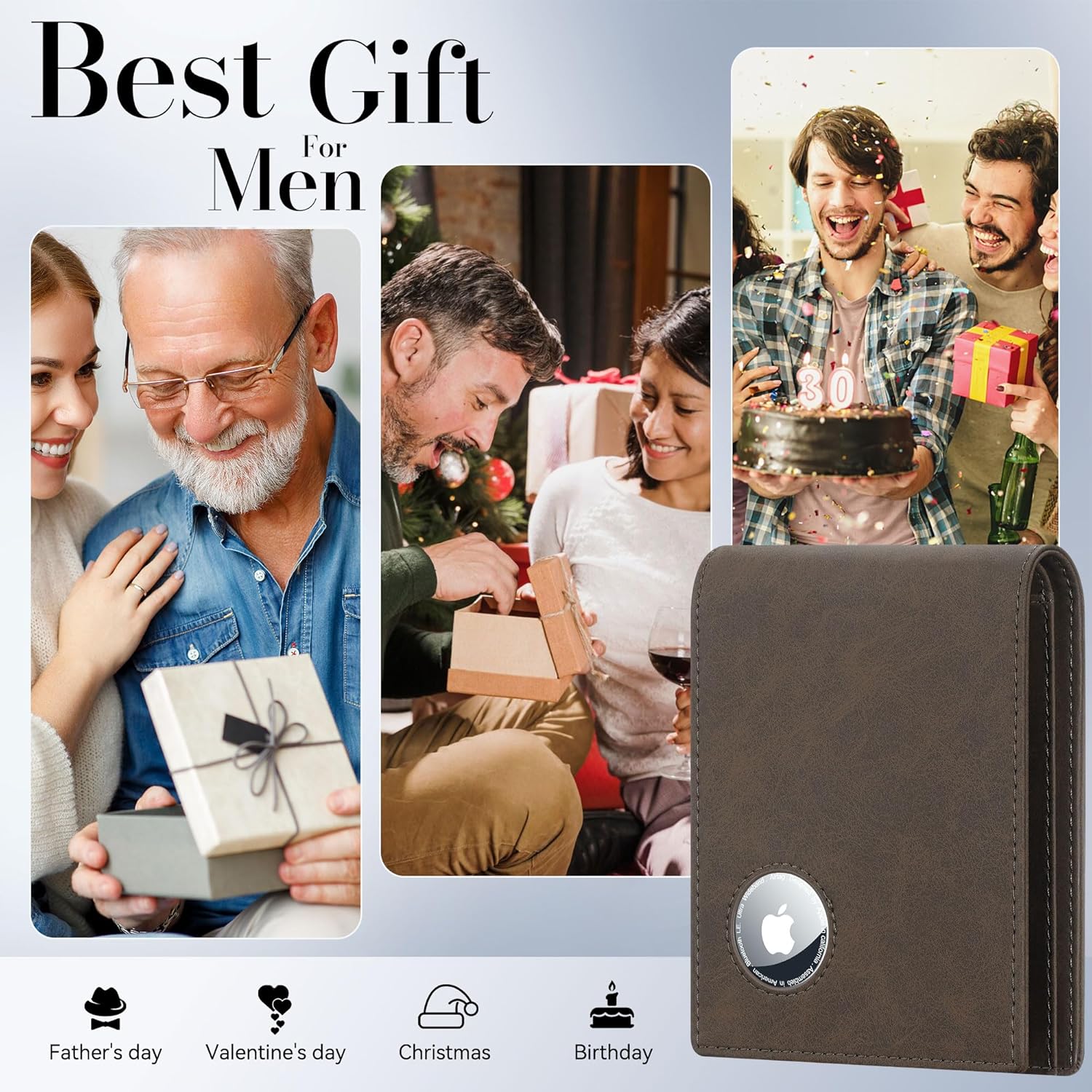 furid Airtag Wallet Men Slim: Men's Air Tag Wallets with Airtag Holder - Minimalist RFID Front Pocket Card Holder Gift for Man Husband at Anniversay Brithday - Image 7
