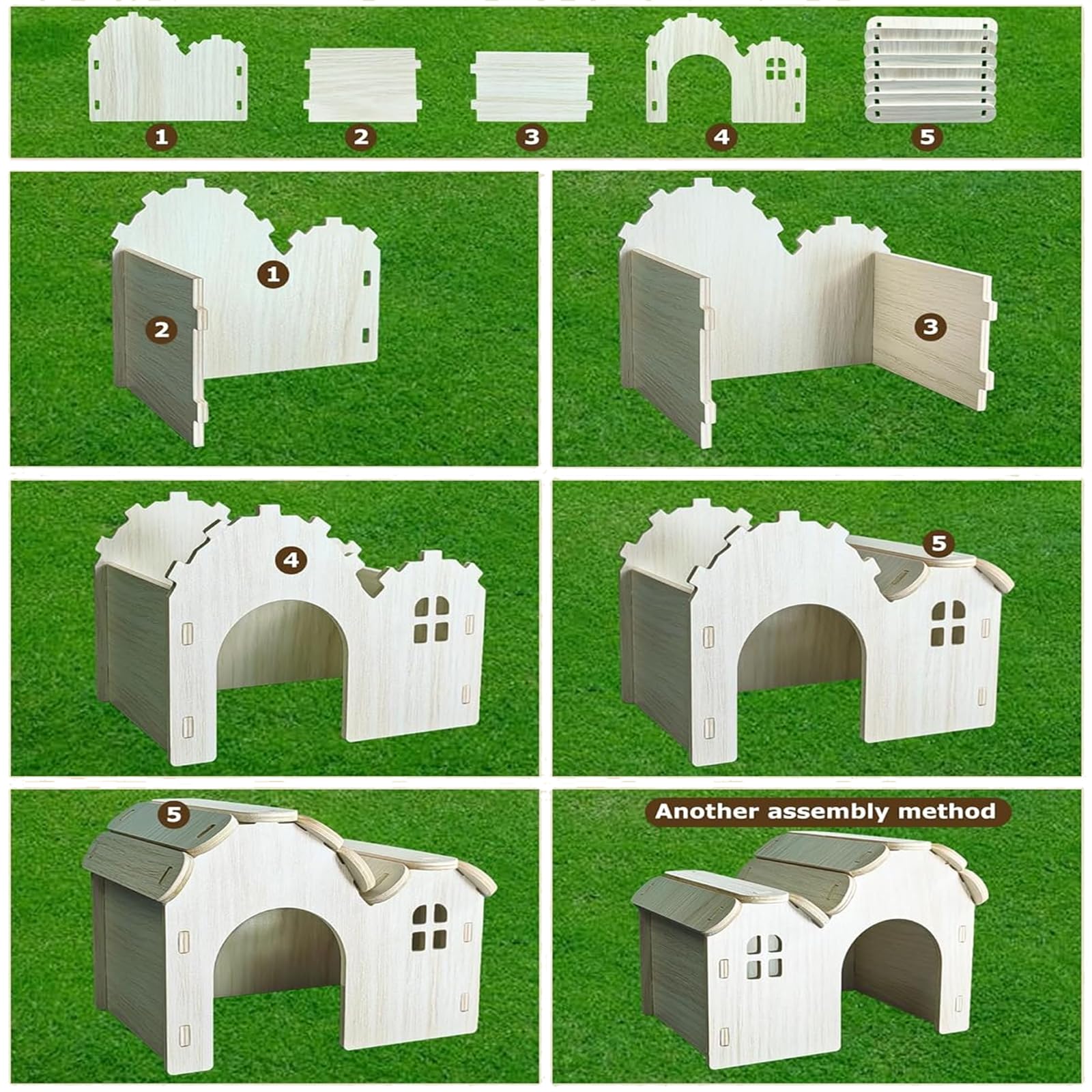 Maison Hamster, Maison pour Hamster en Bois, Maison en Bois pour Petits Animaux, Maison Cochon d'Inde et Hamster, Maison en Bois pour Hamster, Cachette pour Hamsters, pour Dormir et Jouer