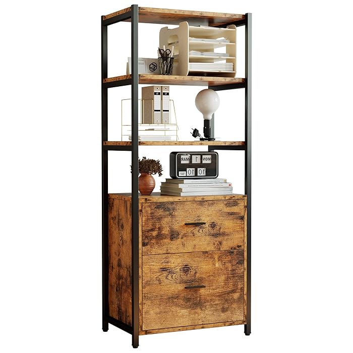 Buy IRONCK File with 2 Drawer 4 Storage Shelves, Tall