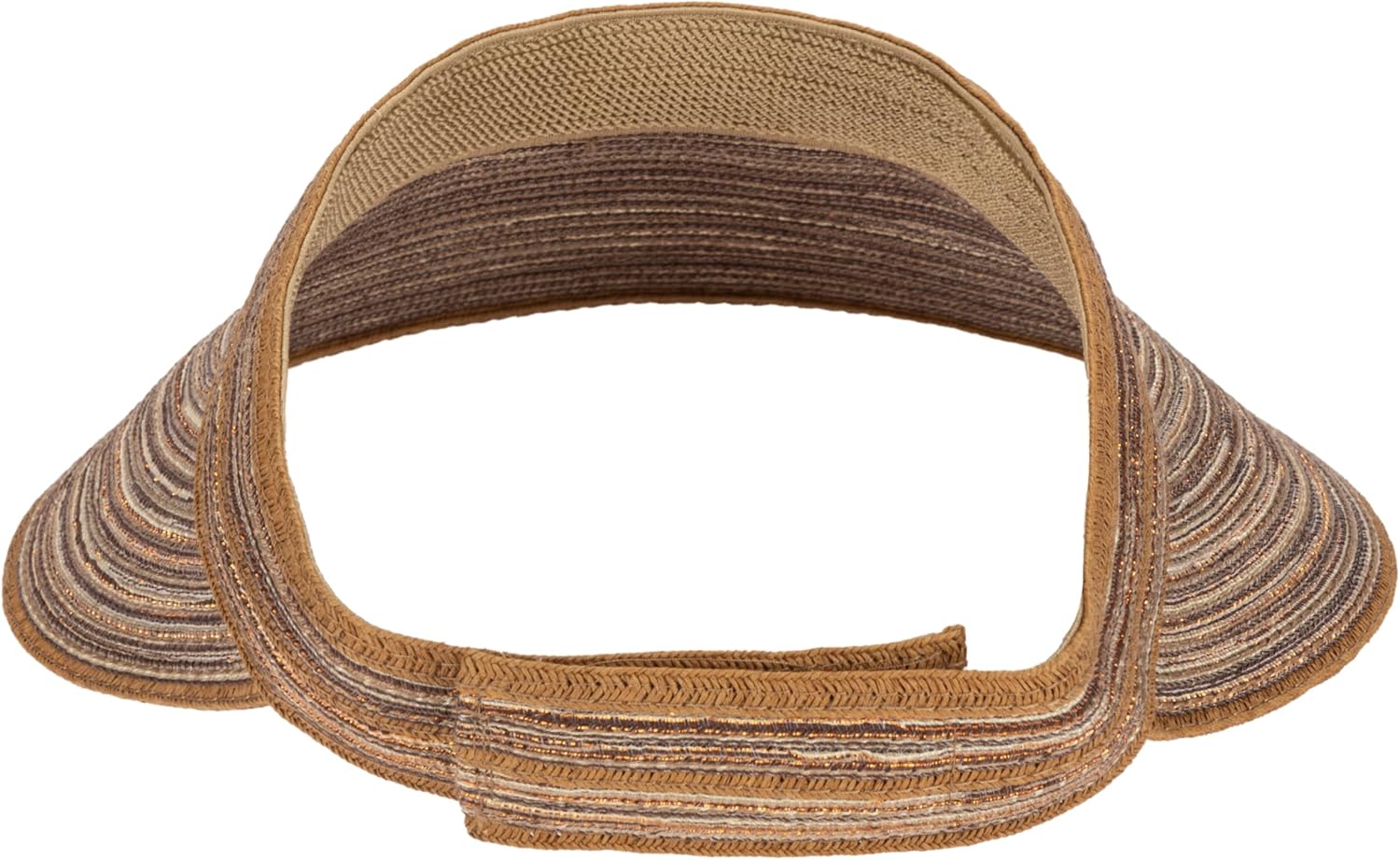 Women's Mixed Braid Visor with Adjustable Velcro Strap | Brown