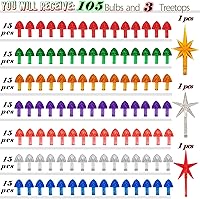 Vista 4 de Bombillas de repuesto para adornos de árbol de Navidad de cerámica, forma de helado, accesorios de clavijas giratorias medianas para proyectos