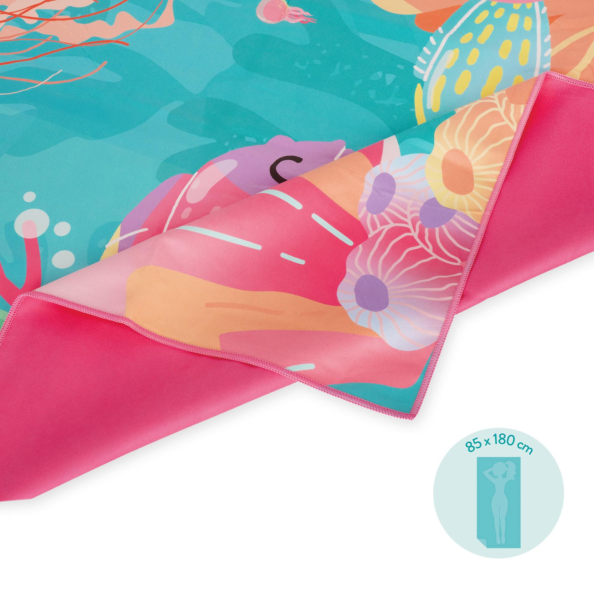 Legami Serviette de Plage Microfibre Anti-Sable Séchage Rapide Absorbante 85 x 180 cm