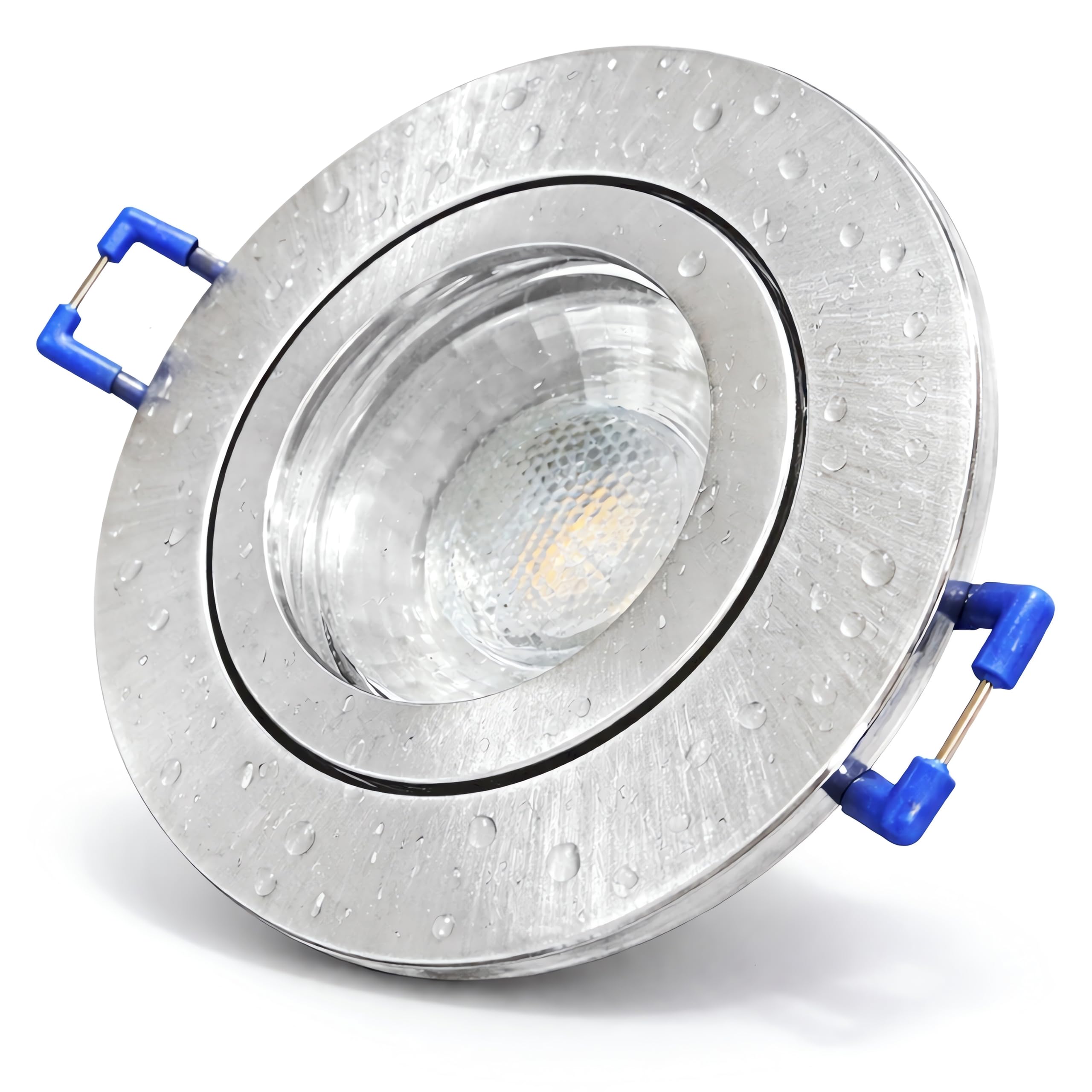 LED Einbaustrahler 12V IP44 – 3er Set • 3W • 250lm • Warmweiß (3000k)• rund • inkl. LED Trafo & 120cm AMP Kabel • Feuchtraum Spots für Bad, Dusche, Küche & geschützten Außenbereich