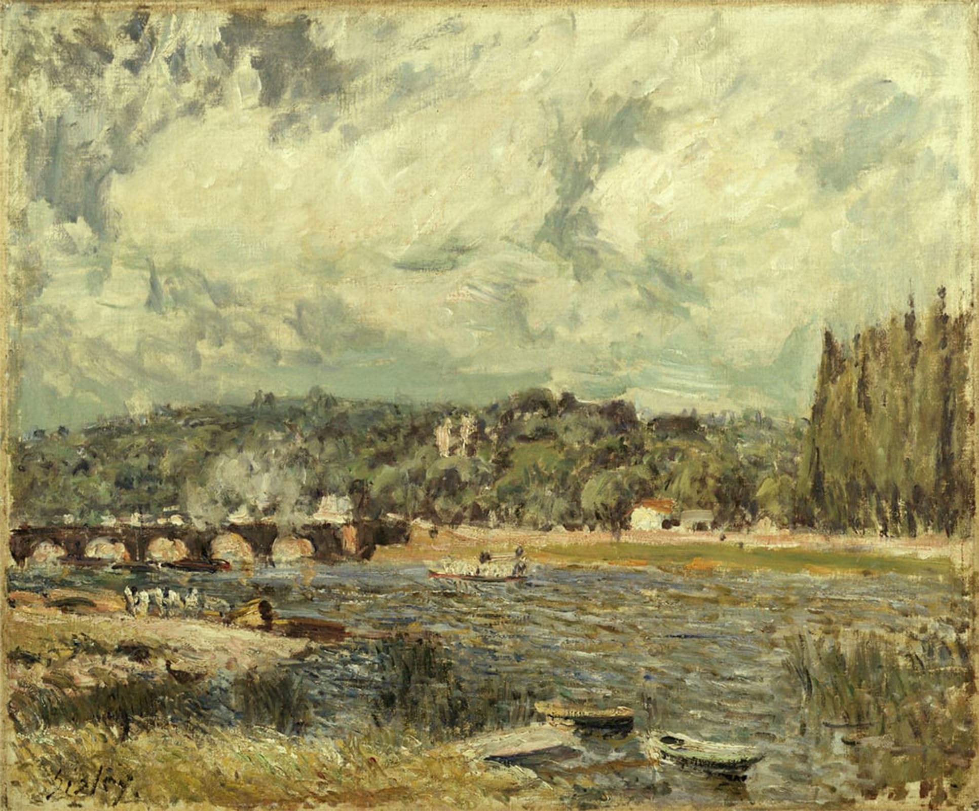 POSTERIIk Famous Modern Artwork Art Mural the Sevres Bridge by Alfred Sisle Oil Paintings Pictures for Home Decor 60x90cm