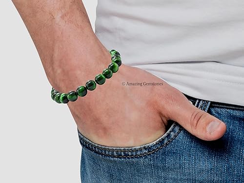 Miniatura 773 de Amazing Gemstone Pulsera de cristal para mujeres y hombres, pulsera de cristal curativo de protección, pulsera elástica con cuentas de piedras
