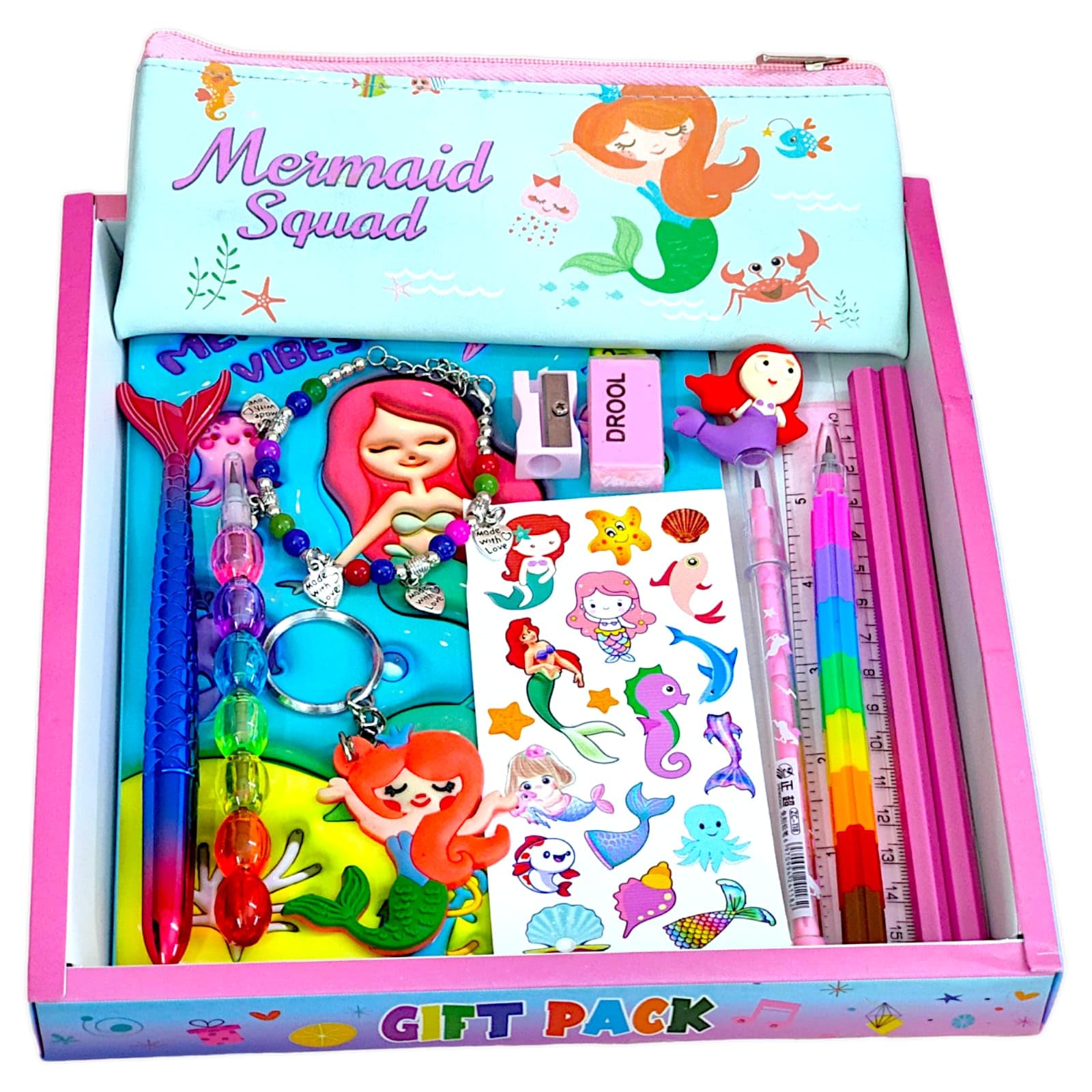 AMANVANI Mermaid Stationery Set For Girls, Stationery Kit for Girls, Combo of 9 Stationery items, Stationery Items for Girls, Rakhi Gift for Girls, Stationary Set Return Gifts (B0DC5DQ2LV) Amazon Price History, Amazon Price Tracker