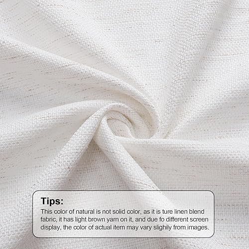 Miniatura 7 de OWENIE Bob Cortinas Naturales de 96 Pulgadas Extra Largas Juego de 2 Paneles para Sala de Estar y Dormitorio, Filtrado de Luz Lino Sintético